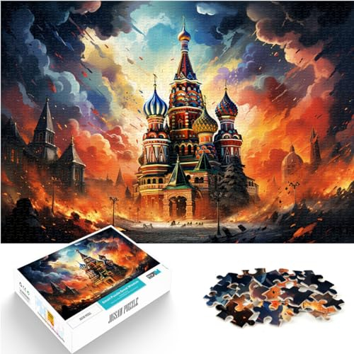 Puzzle Schöne farbenfrohe Gebäude, 1000 Teile, Holzpuzzle, Familienspiel, Stressabbau, schwieriges Herausforderungspuzzle (50 x 75 cm)