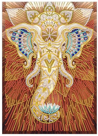 Songdao Leuchtend Diamond Painting Kinder, 5D DIY Set, Malen Nach Zahlen Diamant Mädchen Erwachsene, Diamant Bilder Arts Craft für Home Wand Decor (Goldener Elefant)
