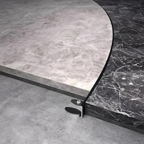 Raouoae Biegbares Abschlussprofil L-Form Treppenkantenprofil Aluminium Eloxiert 125cm 2 Stück Flexibel Fliesenschiene Ideale Lösung Für Übergänge(Schwarz)