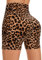 FuelMeFoot Radlerhose Damen Kurze Sporthose High Waist Shorts Leggings Unterhosen Sommer Leggins Fitness Hotpants Gym Bike. A03-Leopard S/M