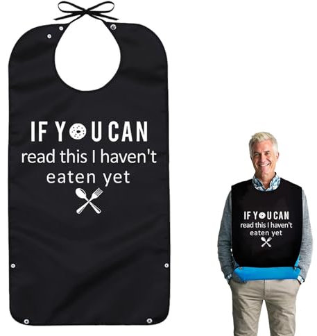 VPB Lätzchen für Erwachsene, wiederverwendbare, wasserdichte Lätzchen mit Auffangschale, lustige Kleidungsschutzlätzchen für Ältere