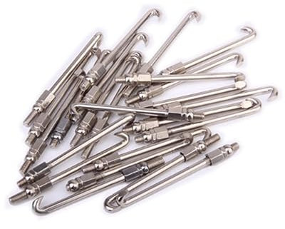 GOOHOCHY Banjo Hook Nut Kit 24pcs 2.5 Inch Round Banjo Hooks Silver Plated Great for Banjo