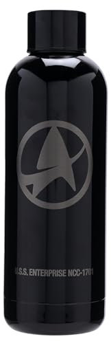 Star Trek U.S.S. Enterprise NCC-1701 Bouteille d'eau (500 ml) | Bouteille isotherme à double paroi en acier inoxydable anti-fuite | Produit officiel Star Trek pour les fans et les collectionneurs