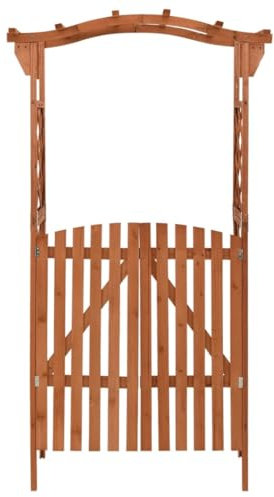 Pergola avec portail - 116 x 40 x 204 cm - En bois massif de sapin et de pin - Naturel et durable pour votre jardin - Traitement du bois à base d'eau