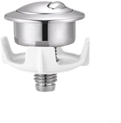 Toilet Flush Button,Round Head Dual Toilet Push Button Compatible For Siamp Cable Operated Flush Valve For Optima 50,Bathroom Accessories(Silver)