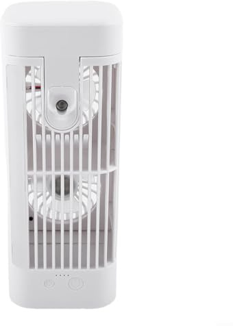 Mini Portable Air Conditioner Desktop Cooling Fan USB Rechargeable 3 Speed Settings Personal Space Air Cooler With Night Light For Home Office Bedroom(3600mAh)