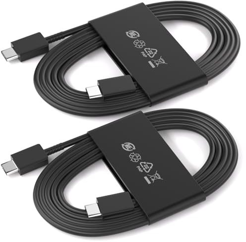 USB C to USB C Cable 1.8M for Samsung Super Fast Charging,25W 3A Type C Fast Charging Cord for Galaxy S25 Ultra S24 S23 FE S22 S21 S20 Z Fold 7 6 A16 A17 A36 Note 20 Tab S9 S8/iPhone 16 17 Phone,Black