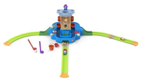 Step2 Putt & Splash Center Wasserspieltisch und Minigolf Set aus Kunststoff | Wasser Spielzeug & Mini Golf Basis für den Garten mit 30-teiligem Zubehörset | Wasserbahn für Kinder | 320 x 197 x 73 cm