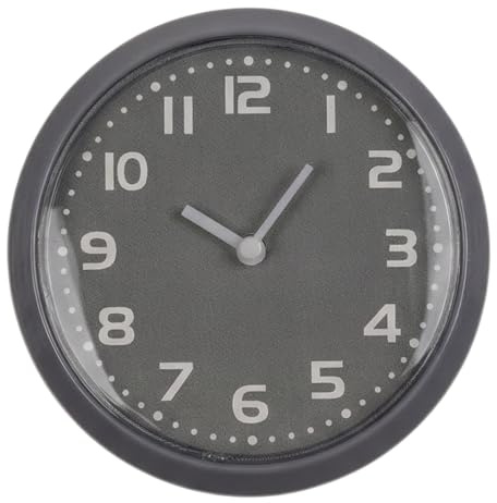 MIJOMA Reloj magnético redondo de 8 cm – Pequeño reloj de pared con movimiento de cuarzo y suspensión – silencioso y compacto – ideal para nevera, taquilla, oficina, cocina, baño (gris claro)