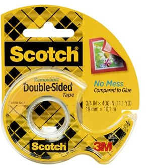 667 Double-Sided Removable Office Tape and Dispenser, 3/4'' x 400'', Sold as 1 Roll