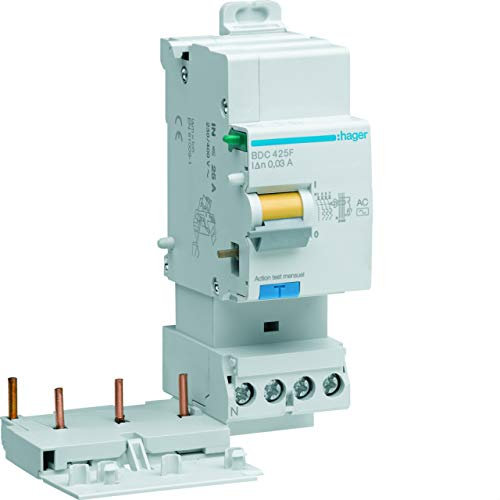 bloc différentiel - 3 phases + neutre - 40a - 30 ma - type ac - hager bdc440f