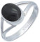 mantraroma Ring Silber 925 Damen Onyx Edelstein schwarz schlicht modern