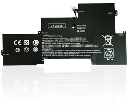 BO04XLBR04XL 760505-005 765605-005 HSTNN-DB6M HSTNN-I26C HSTNN-I28C Remplacement de la Batterie d'ordinateur Portable pour HP EliteBook Folio 1020 1030 G1 M0D62PA M4Z18PA G9P64AV M5U02PA(7.4V 36Wh)