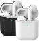 Molylove 2X Silikonhülle Kompatibel mit AirPods 2, Schutzhülle Silikonhülle Stoßfest (LED an der Frontseite Sichtbar) - (Weiß +Schwarz)