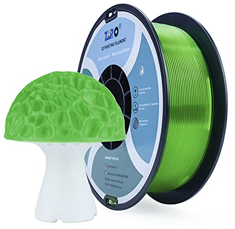 ZIRO PLA Filament 1.75mm, 3D Drucker Filament PLA Durchscheinende Serie 1.75mm 1KG(2.2lbs), Maßgenauigkeit +/- 0.03mm, T-Grün