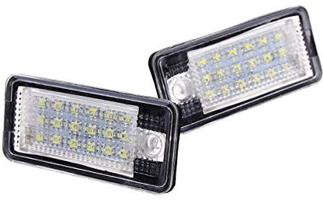 18-LED License Number Plate Lights Error Free Pair For Audi A3 S3 A4 A6 S6 A5 RS4