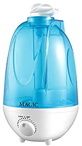 Humidificador Ultrasónico de 4L, Humidificador de Vapor Frio, Difusor de Aceites Esenciales, Deposito de Agua de Gran Capacidad con Bandeja, Difusor de Aroma, con 2 Boquilla 360º Girable (4L)