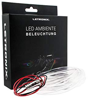 LETRONIX LED Lichtleiste Ambientebeleuchtung Ambiente Auto 12V 2M Lichtleiter (Orange)