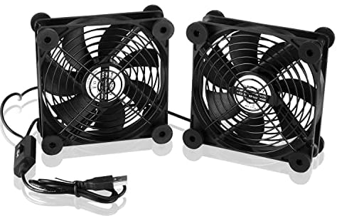 euroharry Ventilador USB per PC 120MM con ventola USB doppia ventola 5V regolabile a 3 velocità, con griglia in Metallo Ventola 2 in 1 per pc/Laptop