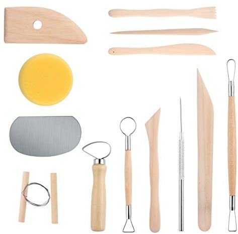 Hileyu ton lufttrocknend Set Modellier-Werkzeug Sculpting Werkzeug Clay Werkzeug Keramik Skulptur Ton schnitzen Werkzeug Kit - 13 Stücke