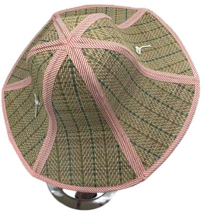 NC Gorra de playa de verano para mujer, grande, plegable, sombrero asiático, sombrero de arroz, abanico de mano, sombrero de paja