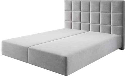 DELIFE Boxspringgestell Dream-Fine Mikrofaser Grau 160x200 cm