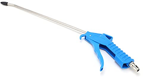 Potente pistola de aire industrial con boquilla larga de flujo de aire de acero inoxidable extensible, Herramienta de accesorios de compresor de aire neumático, Pistola sopladora de aire para polvo