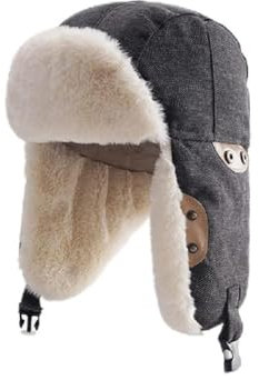YJZQ Winter Damen Fliegermütze Lammwolle WinterMütze mit Ohrenklappen Warme Pilotenmütze Verdickte Wintermütze mit Ohrenschützer Verstellbar Trappermütze Skimütze Outdoor Winter Hut Outdoor