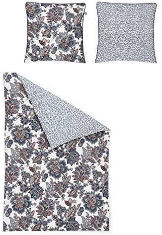 Irisette Mako Satin-Bettwäsche Crown | blau - 135 x 200