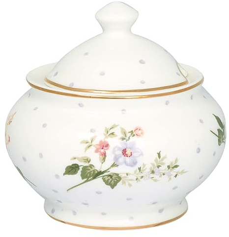 GreenGate STWSUGRPAST0104 Asta Zuckerdose rund white 10 cm (1 Stück)