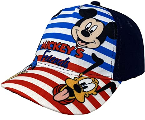 SUN CITY Disney Mickey And Friends Mickey Mouse Pluto Donald Donald Sommermütze für Neugeborene, verstellbar für Kinder, 50 cm, Blau