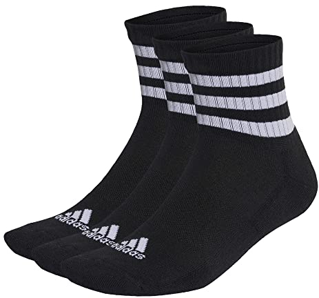 adidas 3 Stripes Mid Socks Socken 3er Pack, Black, Größe 40-42