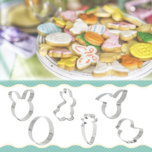 Ausstecher Ausstechform Ostern Osterhase Hasenform Hasen Keksausstecher Hase Ostern Geschenk Plätzchen Ausstechförmchen Ostern Kinder Backform Edelstahl Osterhase Hasenkopf Deko, Silber