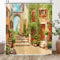 Hnmdmyi Duschvorhang 3D 180x200, Garten Floral Landschaft Straße Allee Bild Duschvorhänge Italien Outdoor Blumen Ansicht Badewanne Vorhang Wasserdicht Polyester Stoff Waschbar Badevorhang mit Haken