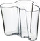 Iittala Alvar Aalto transparente Kristall-Glas-Vase in Wellenform, Maße: 16cm x 20,8cm, 1007041