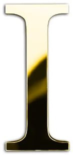 ZoTuoART Gold 20 cm große verdickte 3D Acryl Spiegelbuchstaben – kostenlose Kombination Selbstklebende Spiegel – DIY Sicherheits Wandaufkleber Dekor - Buchstabe I