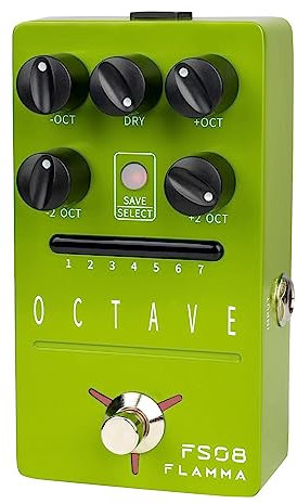 FLAMMA FS08 Octave Pedal E-Gitarre Polyphone Octave Effektpedal Dry Signal Control 7 Presets Slots
