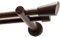 Garesa Gardinenstange Molis Ø 20mm, 2-läufig, Nussbaum I Stabile Vorhangstange ohne Ringe I Mit Endknopf Keil I Auch für mittelschwere Vorhänge I 240cm