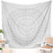RAJRANG Großer Mandala-Wandteppich für Schlafzimmer und Wohnzimmer, Wandteppich aus Baumwolle, Silber, Queen-Size-Größe 230 x 213 cm