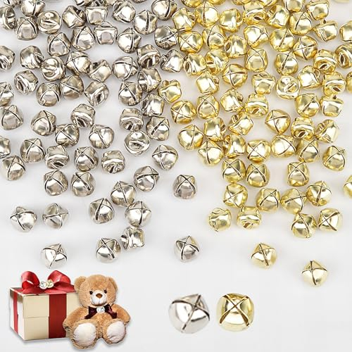 300 Stück Glöckchen, 10mm Kleine Glöckchen zum Basteln, Neues Jahr Metallglöckchen mit Öse Katzenspielzeug für Handwerk Neues Jahr Dekor Schmuckherstellung Hundehalsband Charm