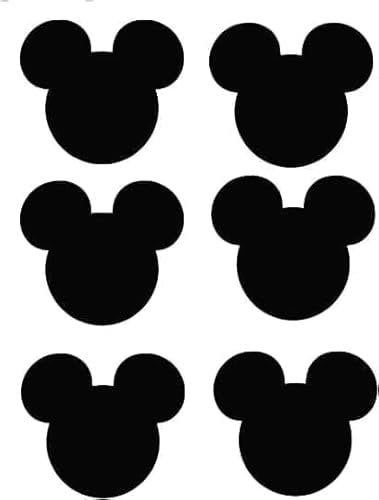 Multi Pack Mickey face Vinyl Mouse Stickers for Water Bottles/Cars/Glass/Wedding (12, Medium)