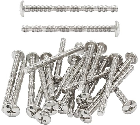 Cjueiom M4 x 50mm Door Knob Screws, 25 Pack | Adjustable Length, Snap Off Fixing Machine Bolts, Pan Head Phillips, For Kitchen Drawer Cupboard Closet Pulls Handles