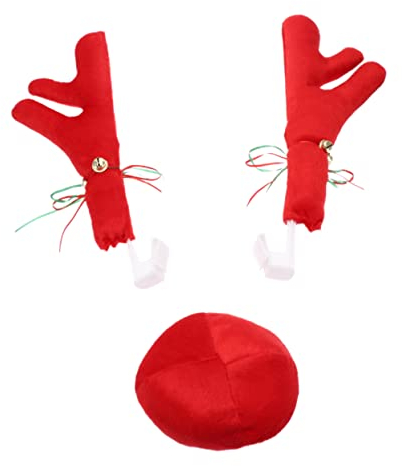 Amosfun 1 Satz Weihnachten Auto deko Weihnachts Auto deko Autos Kostüm Autogeweih und Nase Weihnachtskostüme Weihnachtsschmuck Autodekorationen mit Rentieren Rentierdekor für Weihnachten