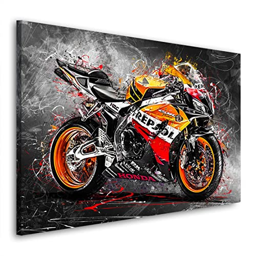 Kunstgestalten24 Leinwandbild Honda CBR1000RR Fireblade Repsol Wandbild Kunstdruck Bar Deko XXL