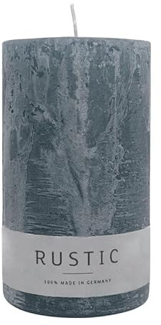 luterna Stumpenkerze aus Paraffin, Anthrazit, Rustic, WENZEL, 140/80 mm, Brenndauer ca. 76h, selbstverlöschend