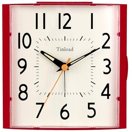 11,9 cm Vintage Retro Analog-Wecker, super leise, nicht tickende Uhr mit Nachtlicht, Schlummerfunktion, batteriebetrieben, einfaches Design, für Wohnzimmer, Schlafzimmer, Nachttisch, Schreibtisch,