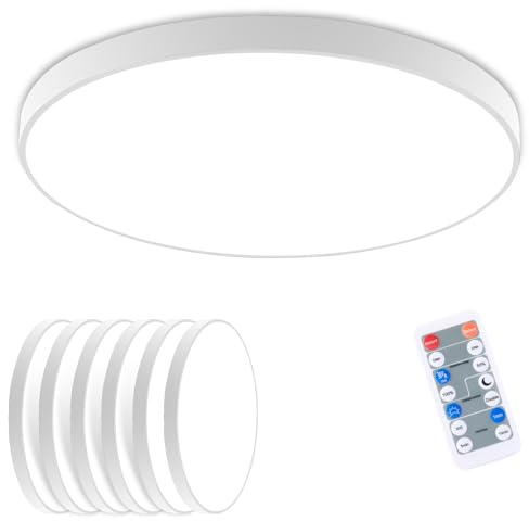 [6 Stück] LED Deckenlampe mit Radar Bewegungsmelder 18W 1800LM, LED Deckenleuchte mit Fernbedienung, IP54 4000K Lampe mit Bewegungsmelder Innen für Treppe Flur Keller Garage Carport wc, Rund, 22 cm