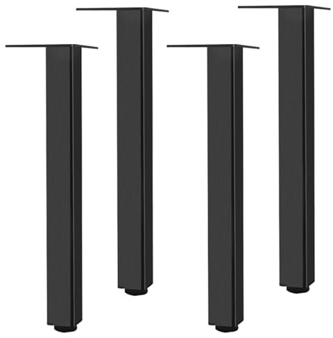 SZLXJMFL Noir, Lot de 4 Pied Table Haute Pied de Table Ronds Réglable, Aluminum Alloy 6-60cm Socles Pieds Meuble Cuisine TV Commode Pieds pour Meuble de Salle de Bain Vis Inclus-55cm/21.7