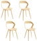 JZGORC Lot de 4 Chaises de Salle à Manger Nordiques, Chaises de Cuisine, avec Pieds de Chaise en Métal, Grand Design de Dossier évidé, idéal pour Salon, Salle de Détente - Jaune + Jaune