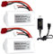 Batterie 11,1V 2000mAh pour Voiture Télécommandée 200e 210e RC Car Batterie pour Bateau RC 2104 R608 Batterie avec Câble USB (2 Packs)